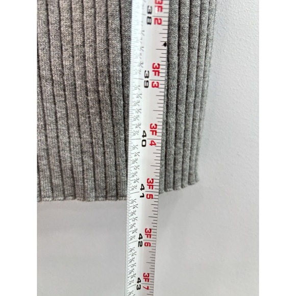 Bershka Ribbed Knit Midi Dress XS Gray Long Sleeve Bodycon Fitted - Picture 7 of 7